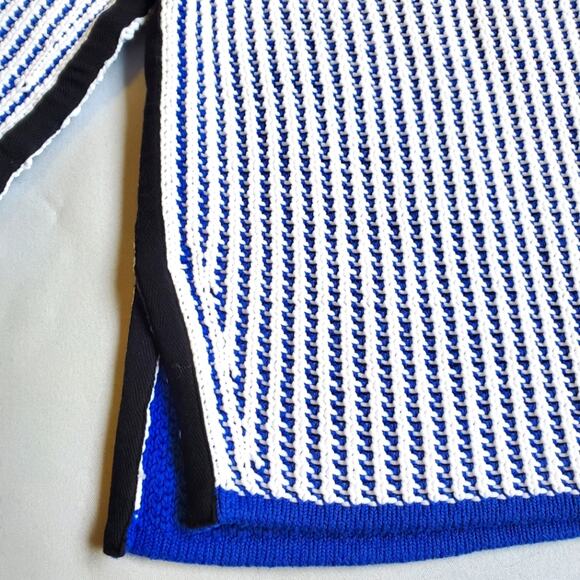 NWT$495 3.1 Phillip Lim Two-Tone Ribbed Knit White Blue Pullover Sweater Top XS - Picture 10 of 16